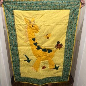 Yellow Giraffe Baby Quilt 38”x52”